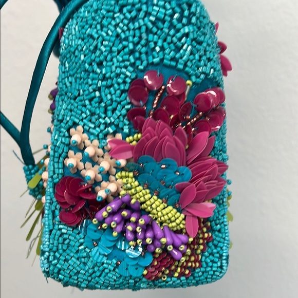 Playful Vibrant Blue & Purple Mini Beaded Bag 🩵 - Picture 7 of 11